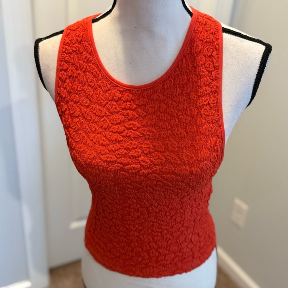 Anthropologie Vibrant Red Textured Tank Top